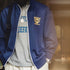 Color-Block Embroidered College Jacket – Spring Zip-Up Retro Hoodie